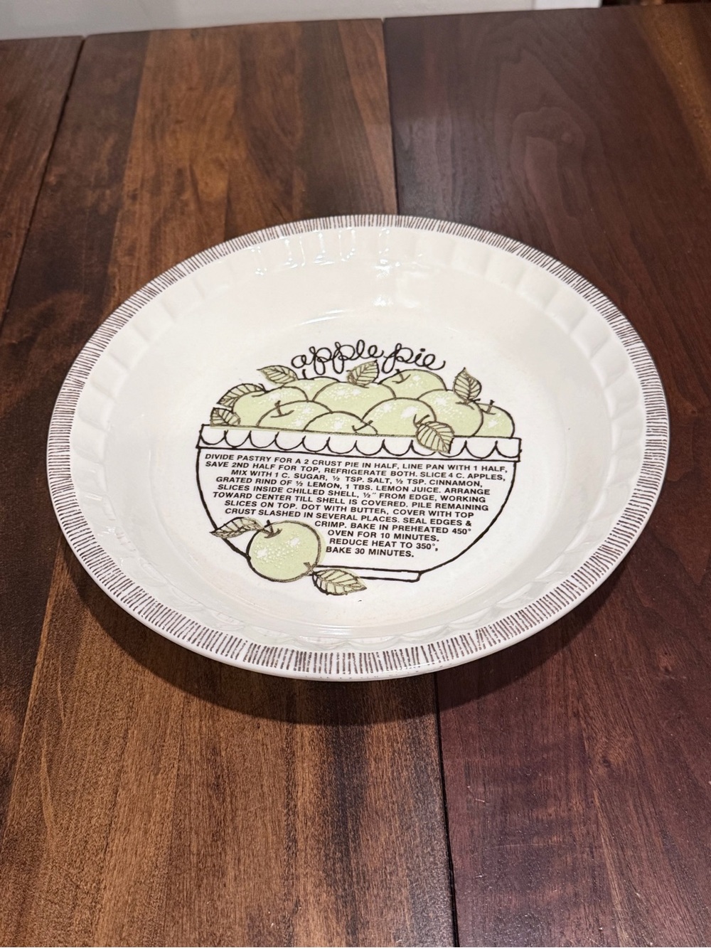Vintage 1983 Royal China “Country Harvest” Apple Pie Recipe Plate